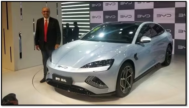 "चीनी इलेक्ट्रिक कार निर्माता BYD भारत में 'सील' नामक तीसरी इलेक्ट्रिक कार को लॉन्च करेगा"
