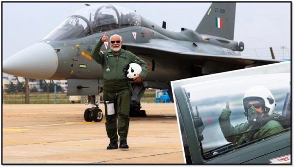 "प्रधानमंत्री मोदी ने बेंगलुरु में तेजस विमान में उड़ान भरी, आत्मनिर्भरता के क्षेत्र में दिखाया गर्व"